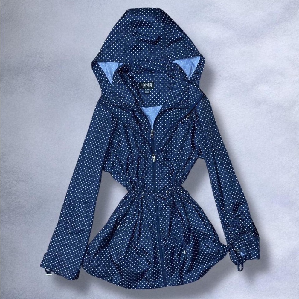 Jones New York Navy Polka Dot Jacket